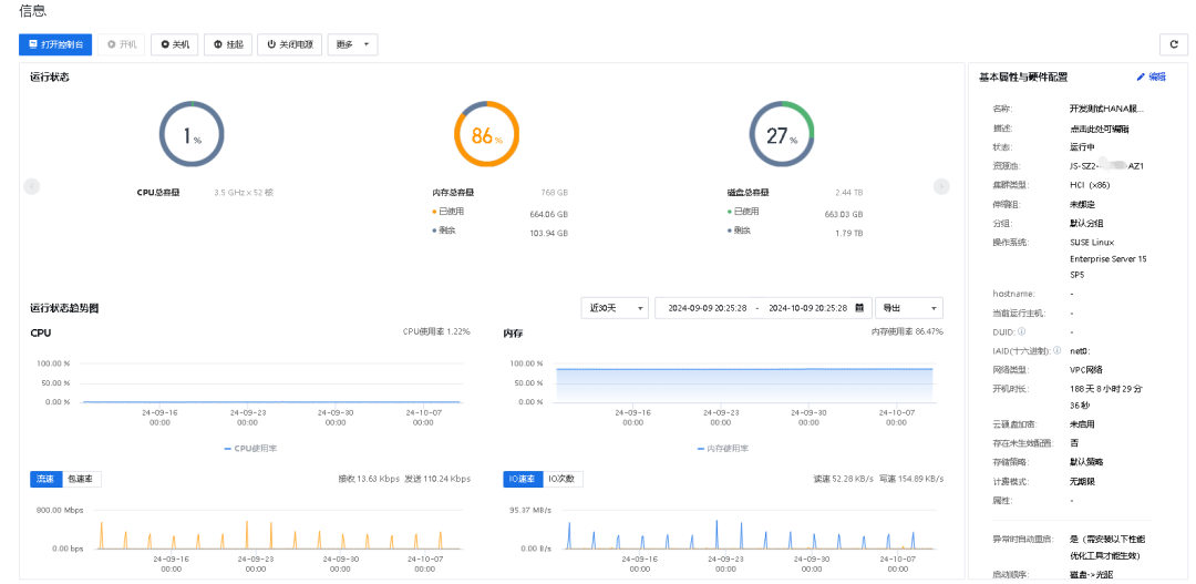 SAP应用系统和HANA云资源监控