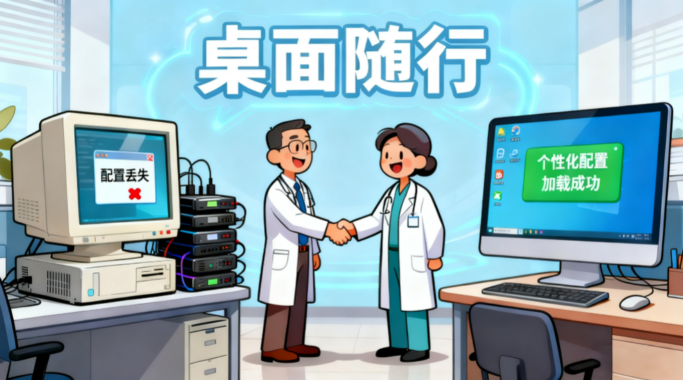 院内职工自由移动办公、专属桌面随行