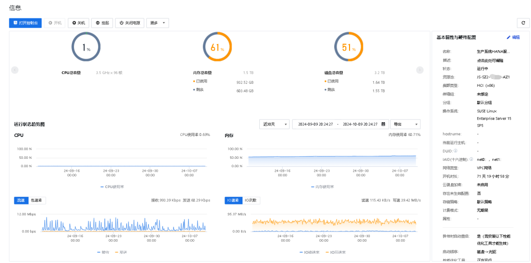 SAP应用系统和HANA云资源监控