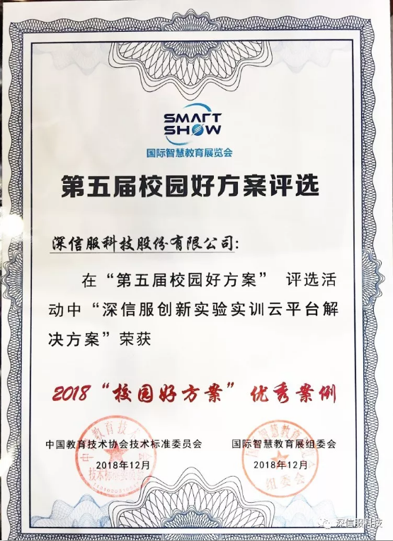 2018“校园好方案”优秀案例获奖证书 2018“校园好方案”优秀案例获奖证书