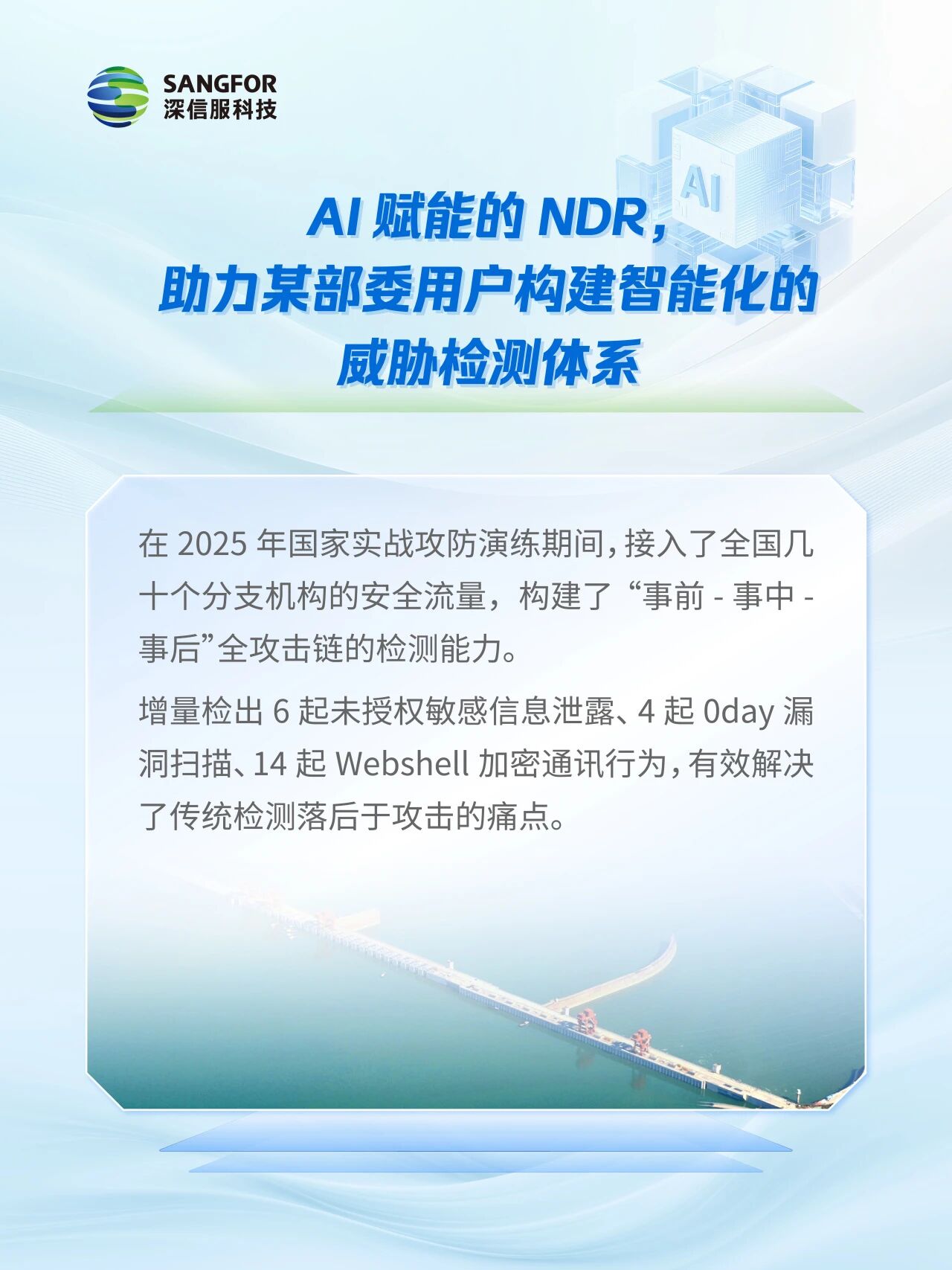 AI赋能的NDR,助力某部委用户构建了智能化的威胁检测体系。